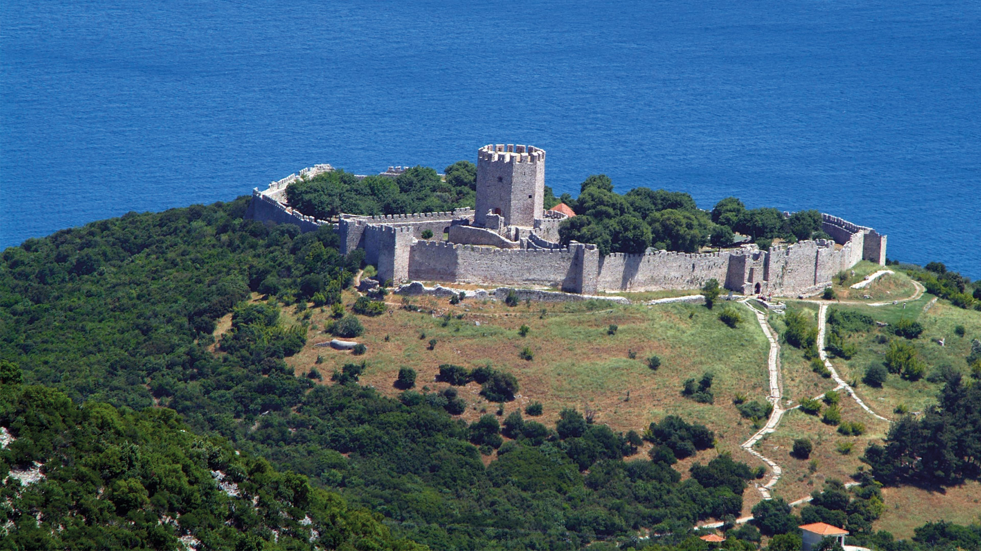 Platamon Castle-Crusader castle located southeast of Mount Olympus